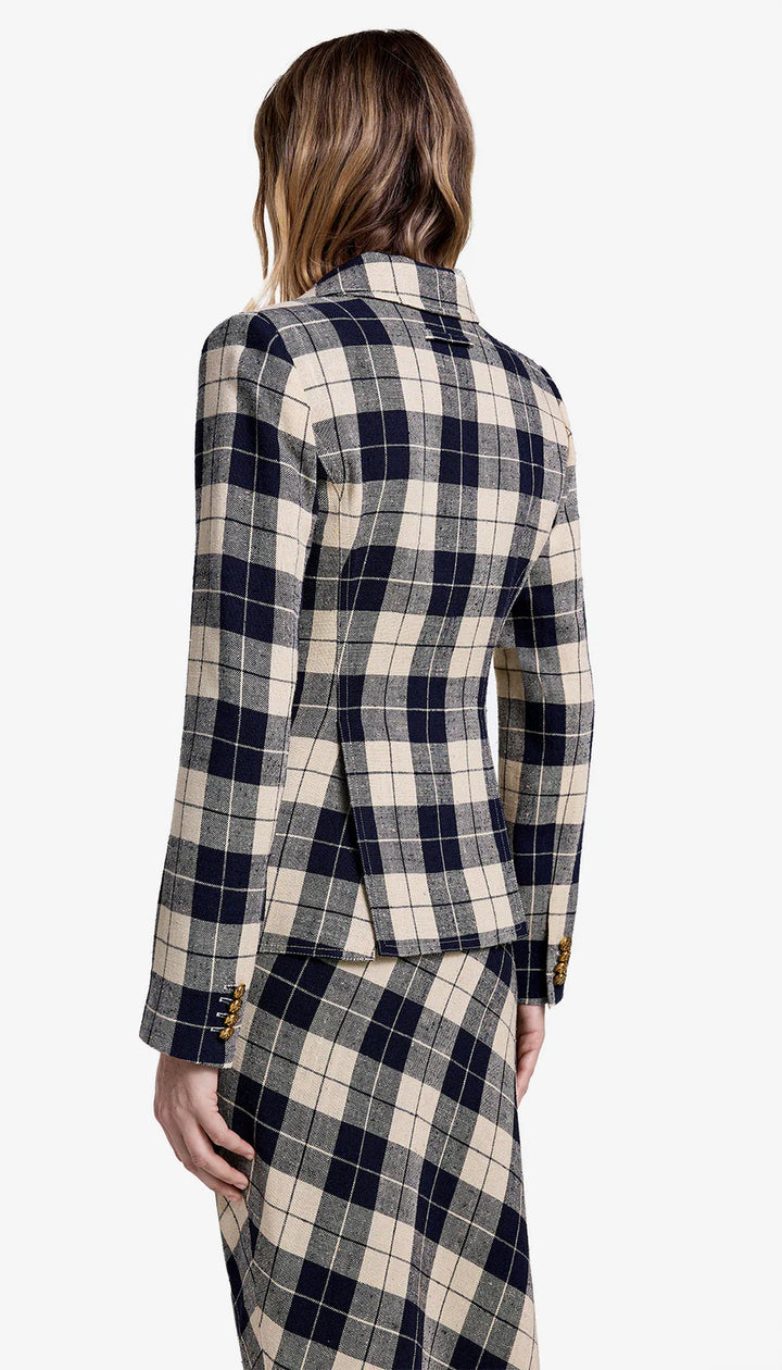 PATCH POCKET DUCHESS BLAZER (NAVY PLAID) - SMYTHE