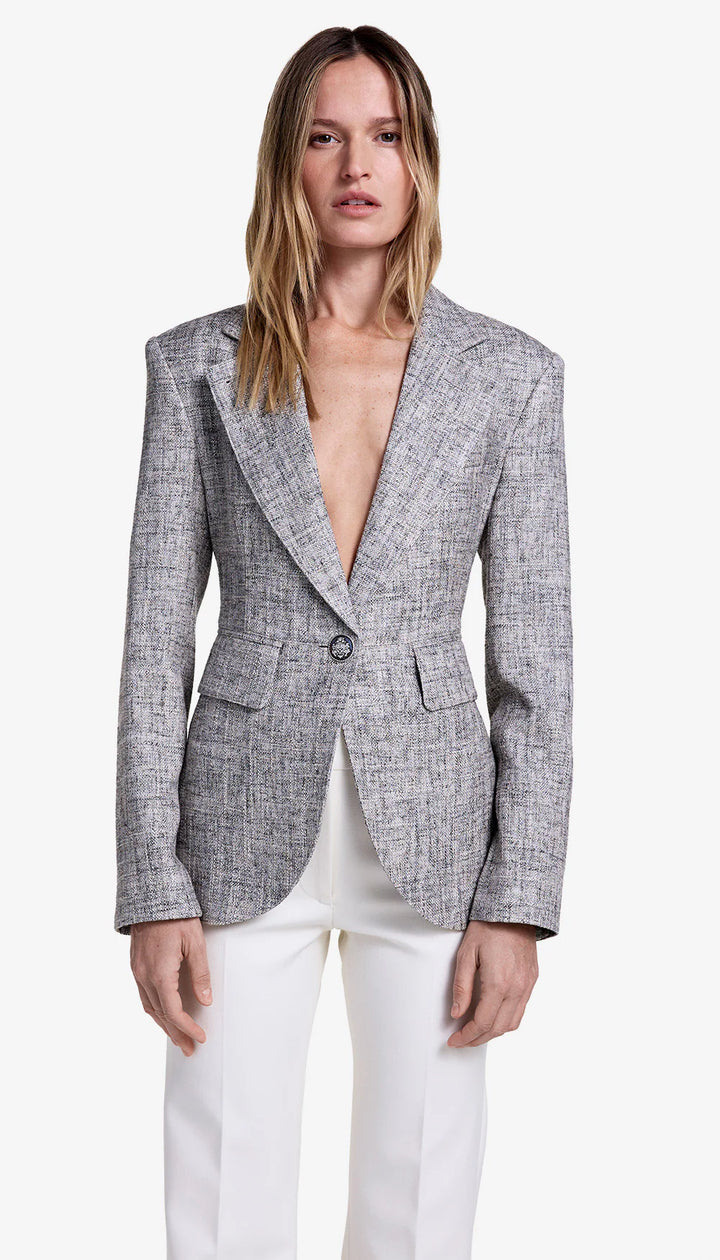 SEAMED BLAZER (PEBBLE TWEED) - SMYTHE