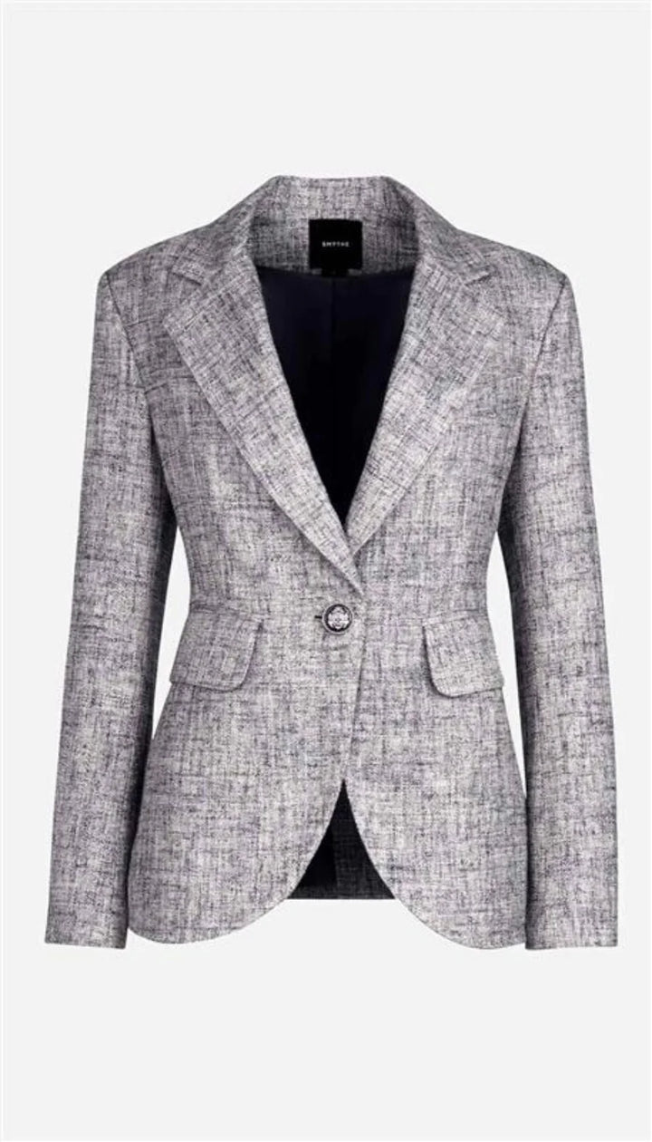 SEAMED BLAZER (PEBBLE TWEED) - SMYTHE