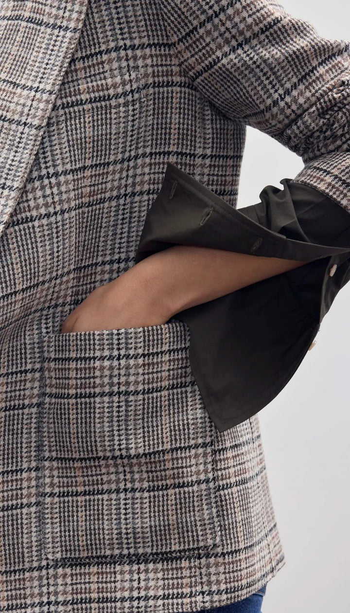 PATCH POCKET 90'S BLAZER (NEUTRAL GLEN CHECK) - SMYTHE