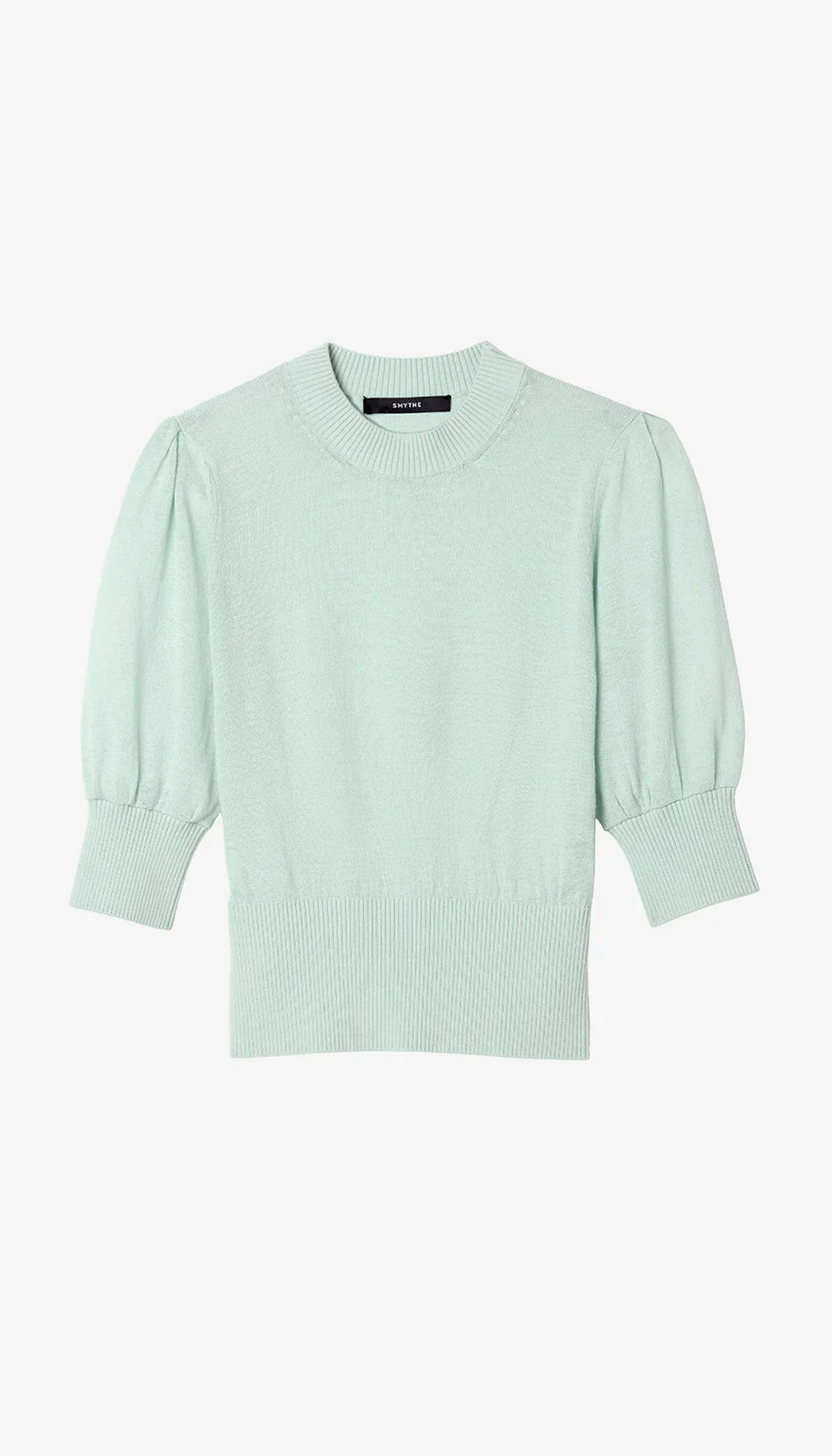 CROPPED POUF SLEEVE SWEATER (AQUA) - SMYTHE
