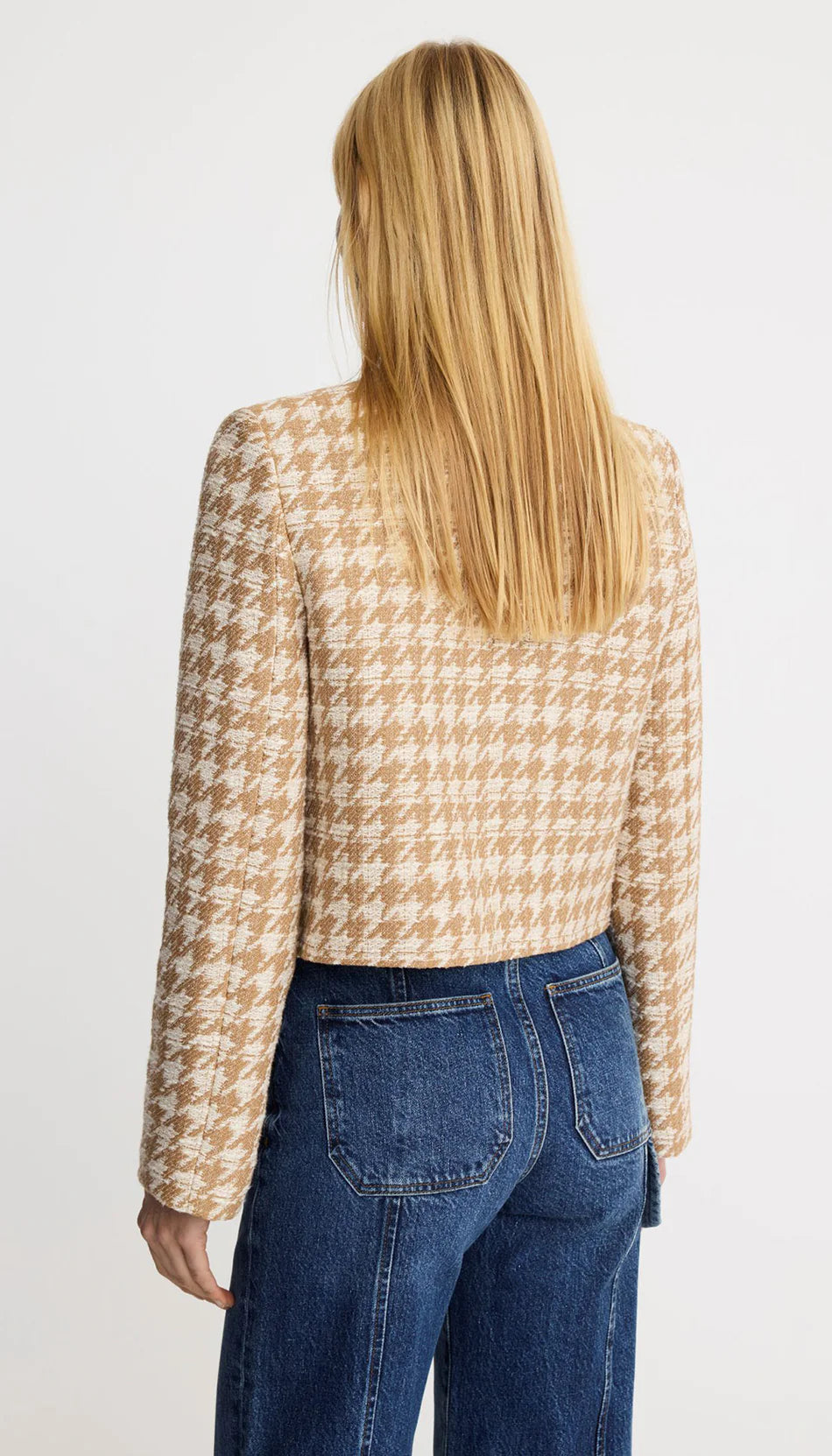 COLLARLESS DB MINI JACKET (TAN) - SMYTHE
