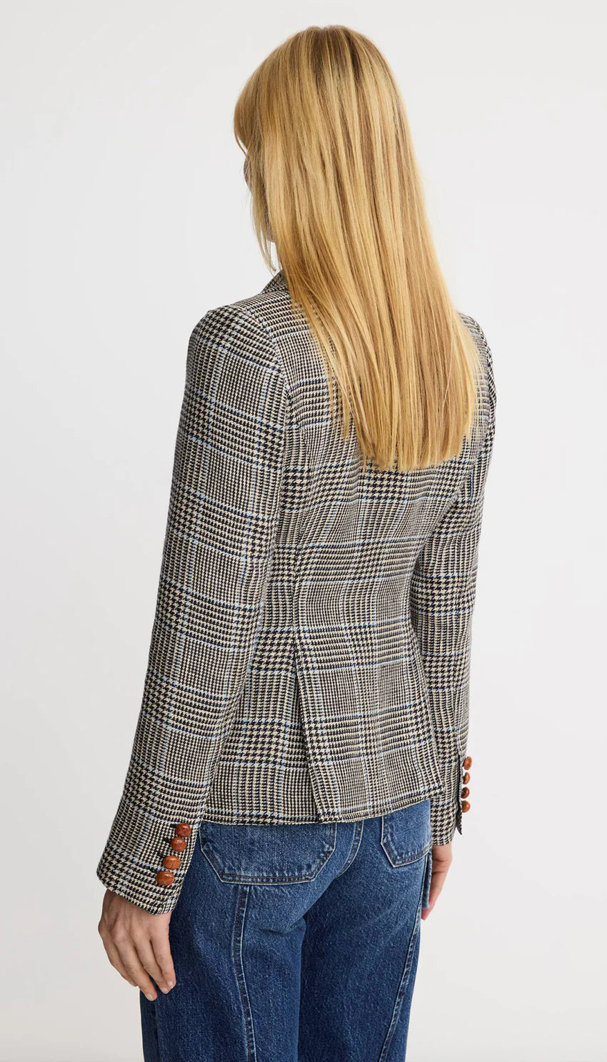 PATCH POCKET ONE BUTTON BLAZER (WHITE/BLACK) - SMYTHE