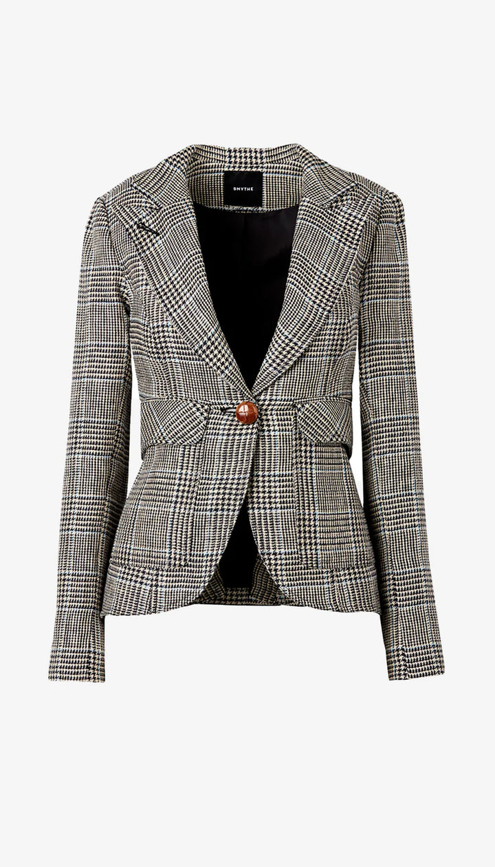PATCH POCKET ONE BUTTON BLAZER (WHITE/BLACK) - SMYTHE