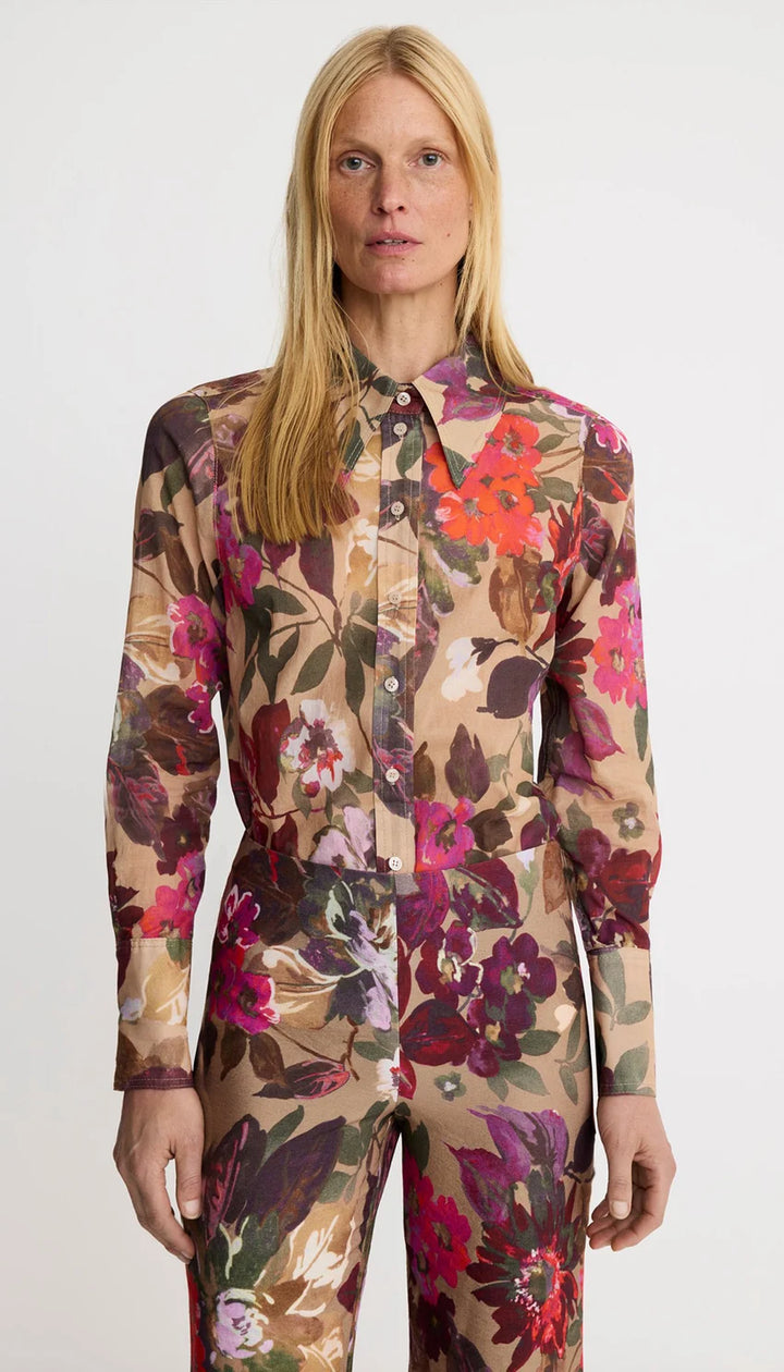 POINT COLLAR SHIRT (BROWN MULTI) - SMYTHE