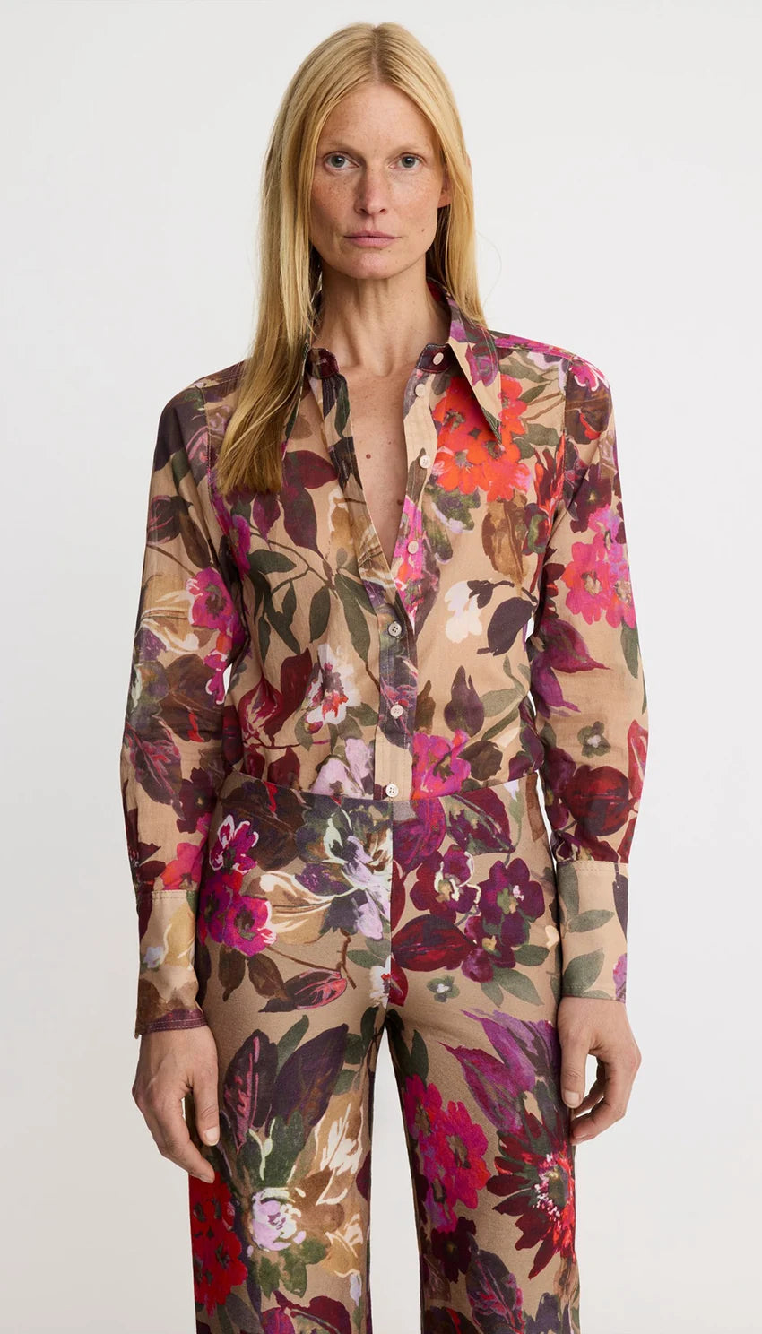 POINT COLLAR SHIRT (BROWN MULTI) - SMYTHE