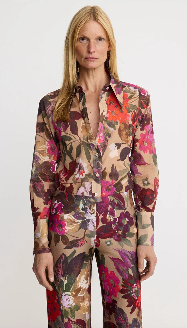 POINT COLLAR SHIRT (BROWN MULTI) - SMYTHE
