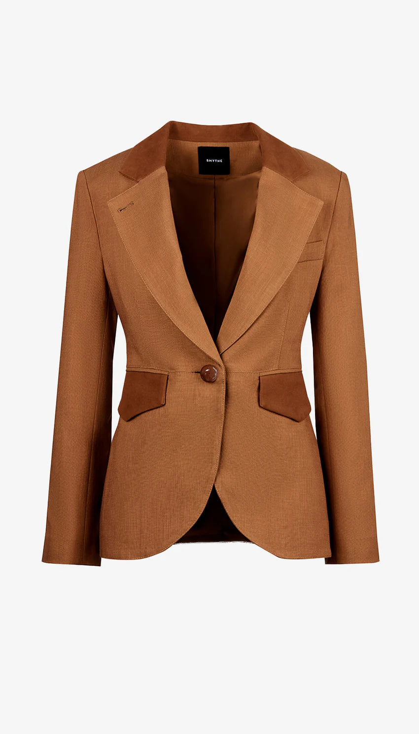 BLOCKED SEAMED BLAZER (BROWN) - SMYTHE