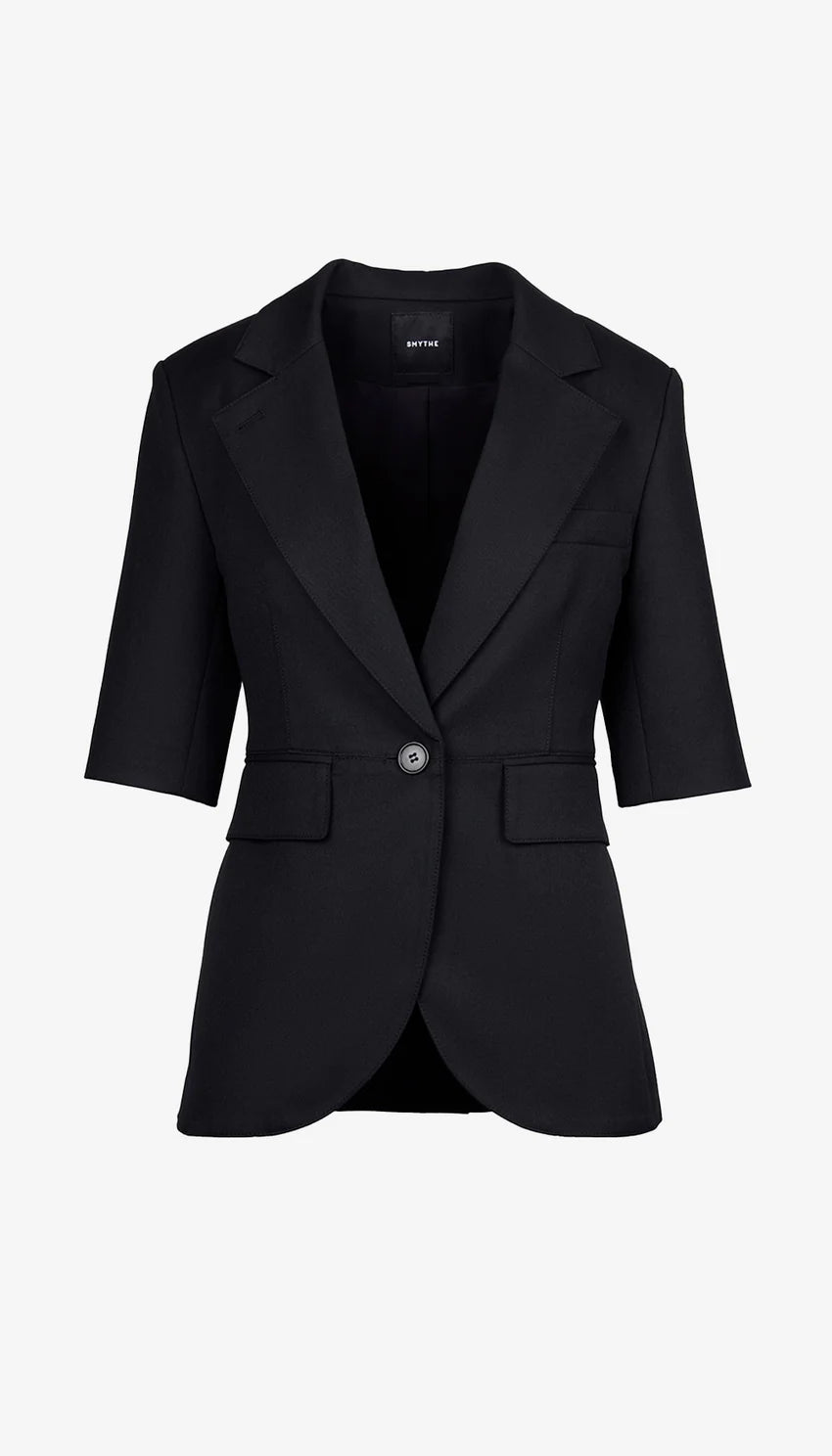 SHORT SLEEVE SEAMED BLAZER (BLACK) - SMYTHE
