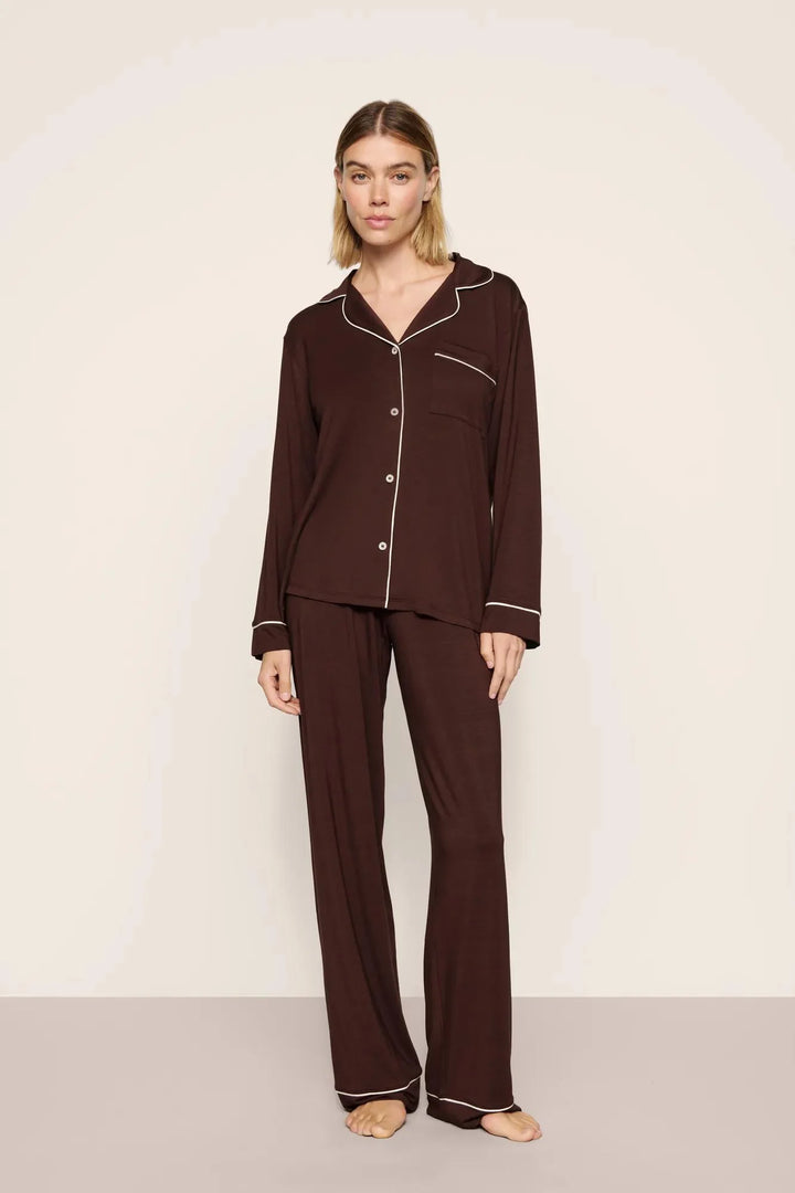 GISELE LONG PJ SET (CHOCOLATE/IVORY) - EBERJEY
