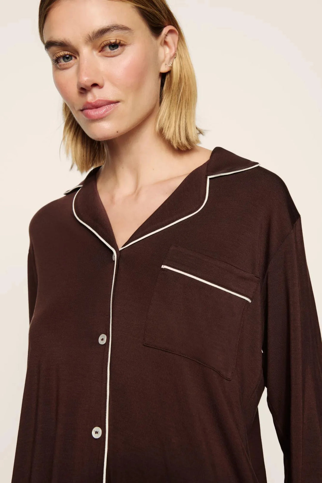 GISELE LONG PJ SET (CHOCOLATE/IVORY) - EBERJEY