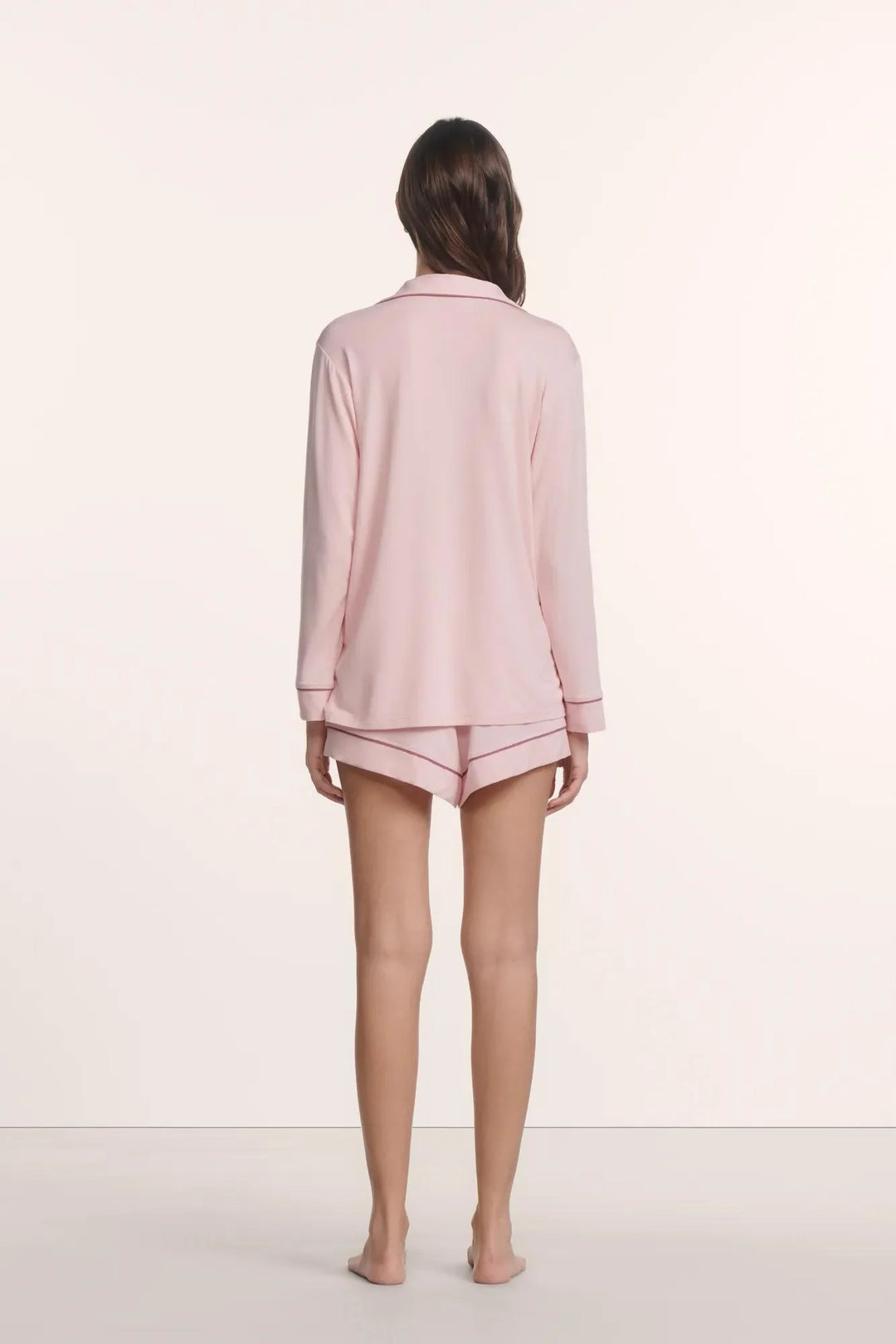 GISELE L/S SHORT PJ SET (PALE PINK/FIG) - EBERJEY