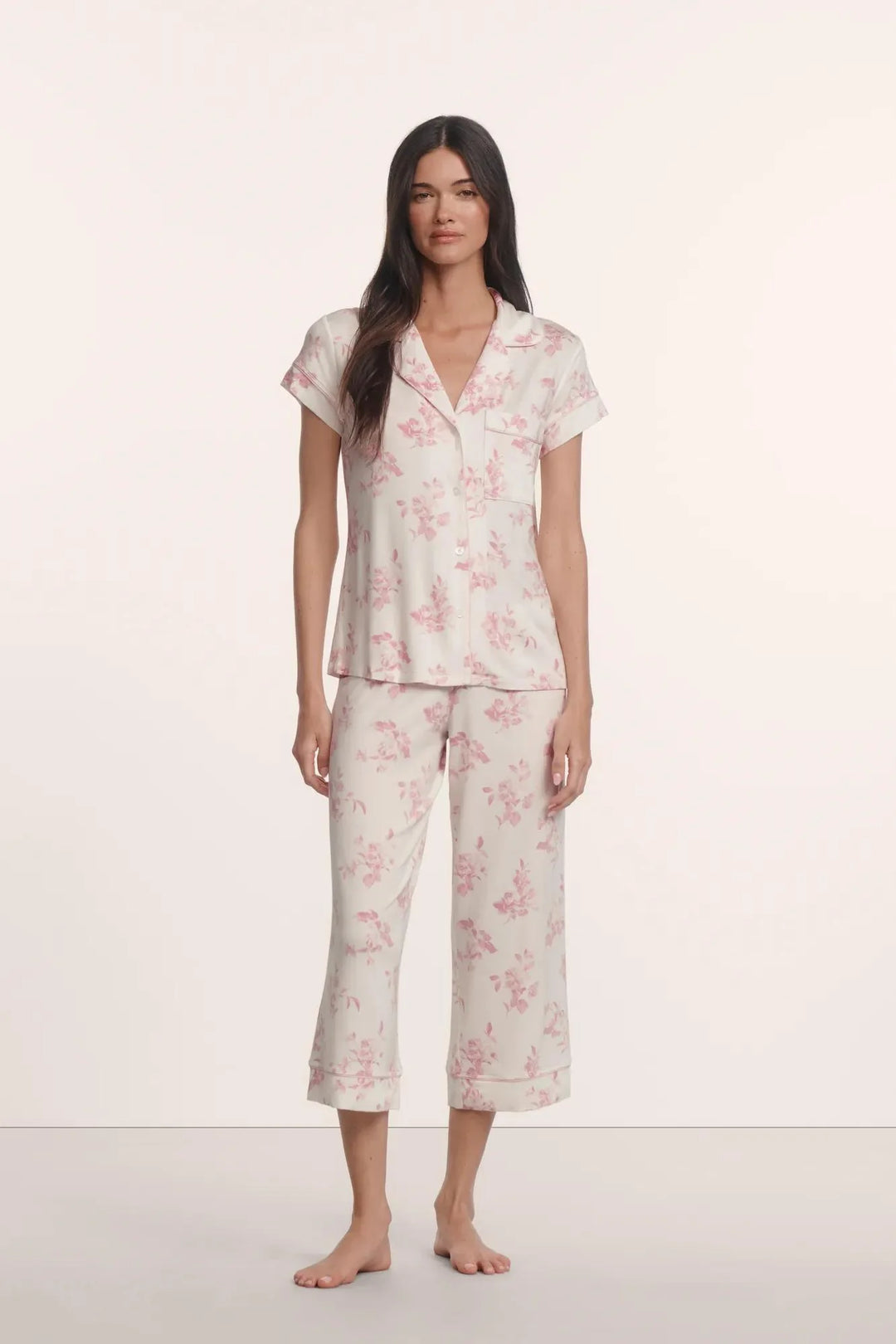 GISELE PRINTED S/S CROP PJ (ROSE GARDEN CAMEO) - EBERJEY