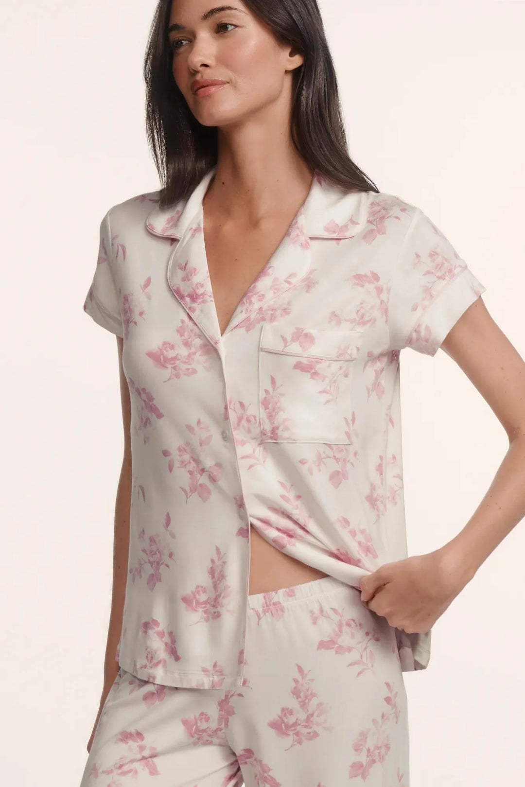 GISELE PRINTED S/S CROP PJ (ROSE GARDEN CAMEO) - EBERJEY