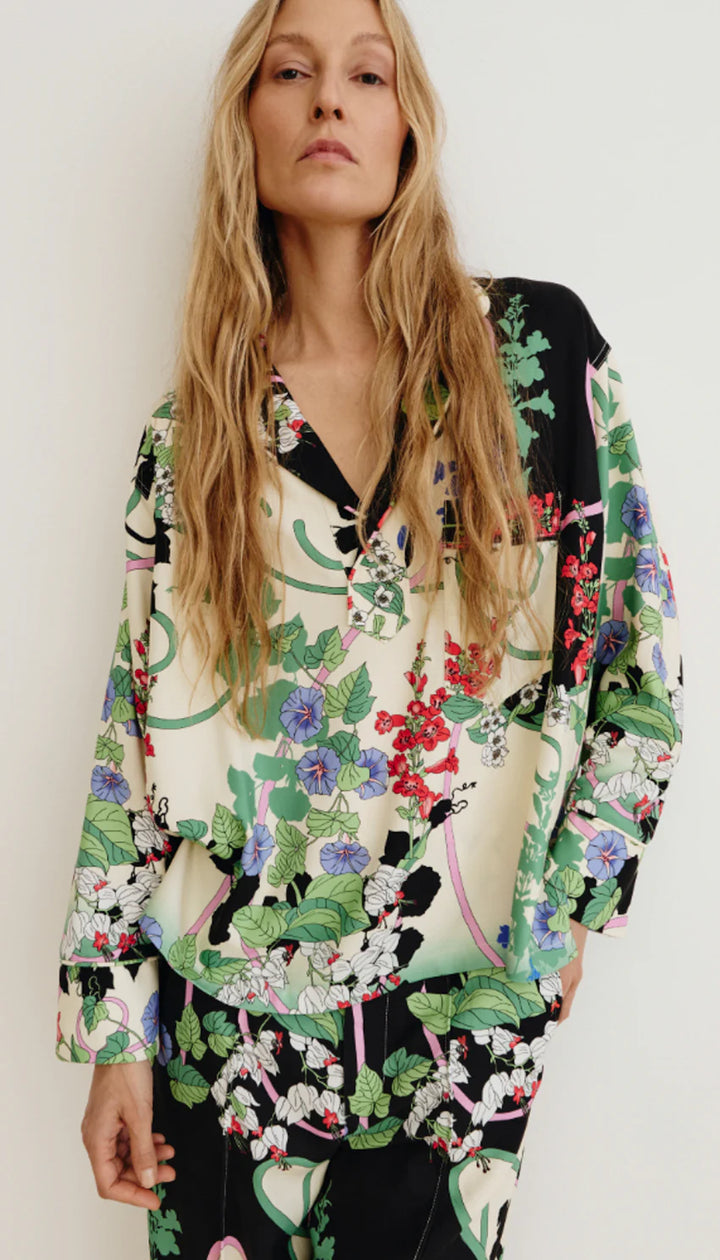 PAJAMA SHIRT (GRAPHIC BOTANICAL) - SMYTHE