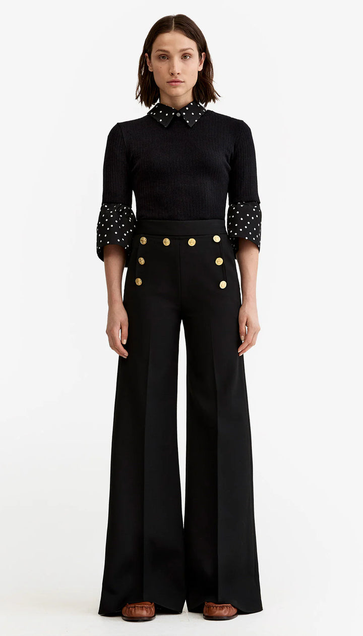 NAUTICAL WIDE LEG PANT (BLACK) - SMYTHE