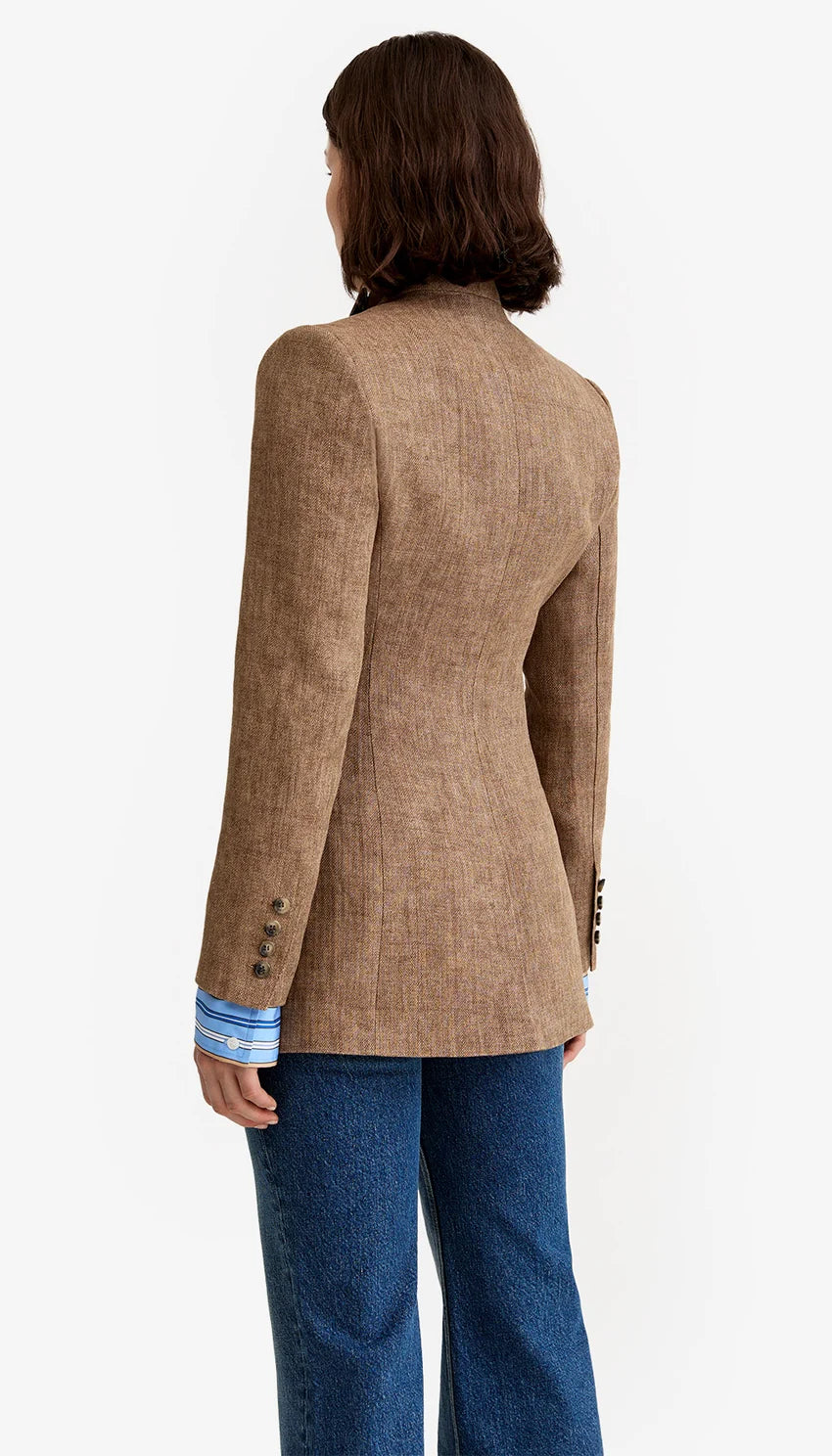 TAILORED BOYFRIEND BLAZER (BROWN MULTI) - SMYTHE