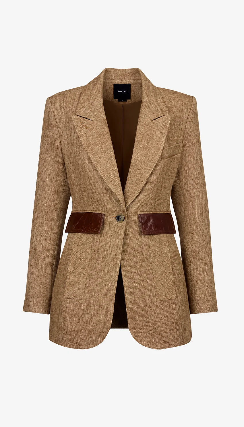 TAILORED BOYFRIEND BLAZER (BROWN MULTI) - SMYTHE