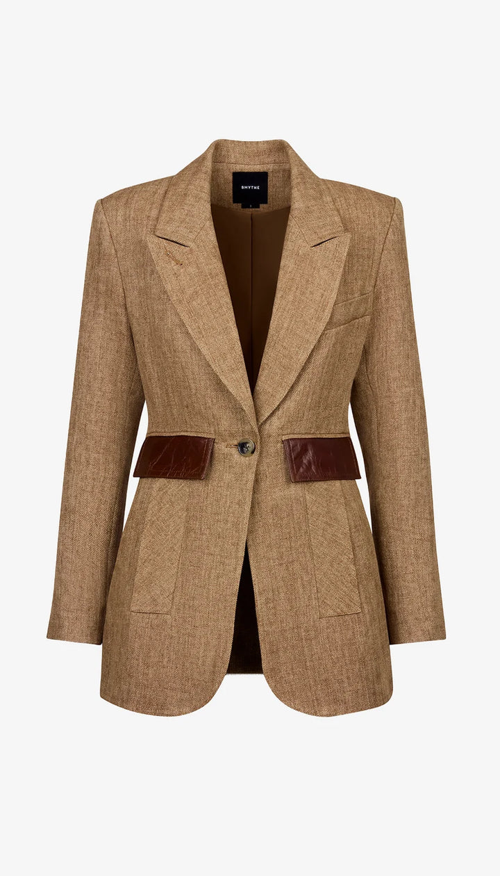 TAILORED BOYFRIEND BLAZER (BROWN MULTI) - SMYTHE