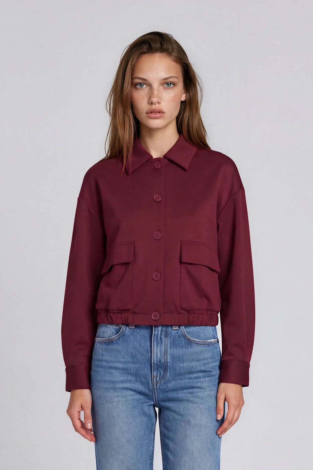 SCUBA BOMBER JACKET (MERLOT) - PURE & SIMPLE