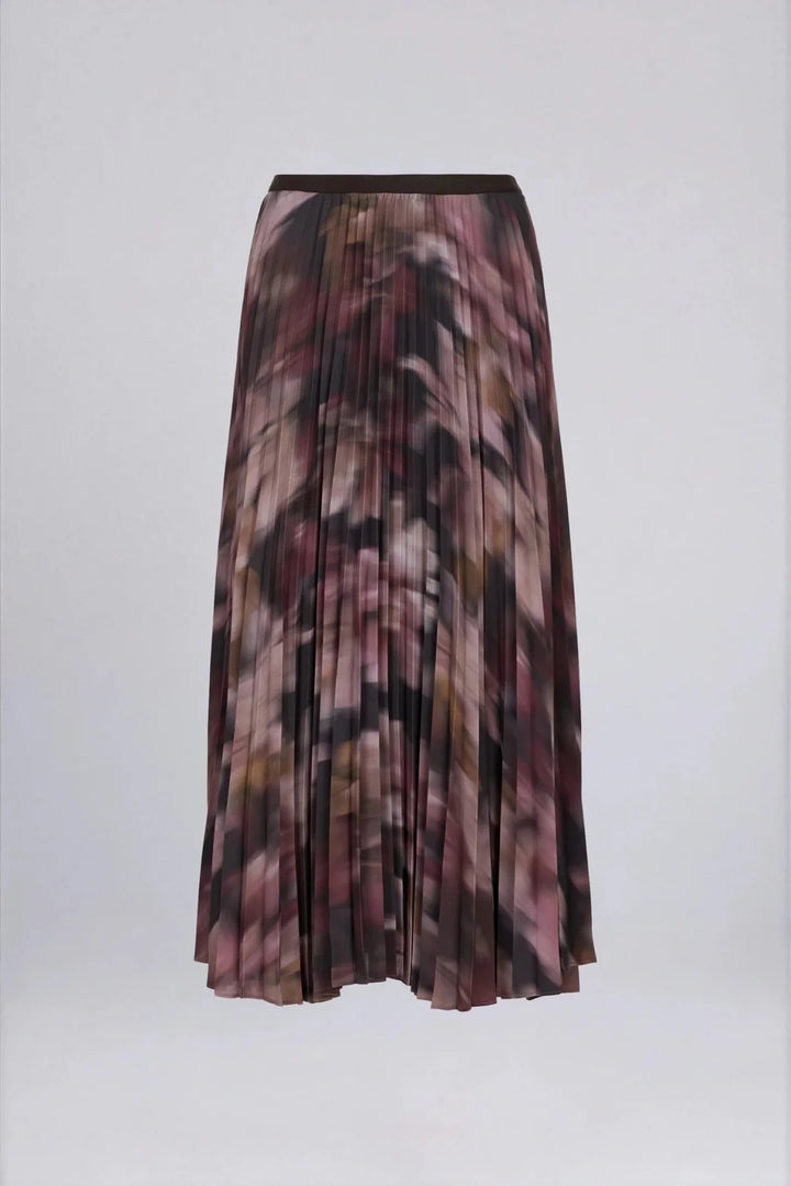 AUTUMN BLOOM PLEATED SKIRT (MAUVE FLORAL) - PURE & SIMPLE