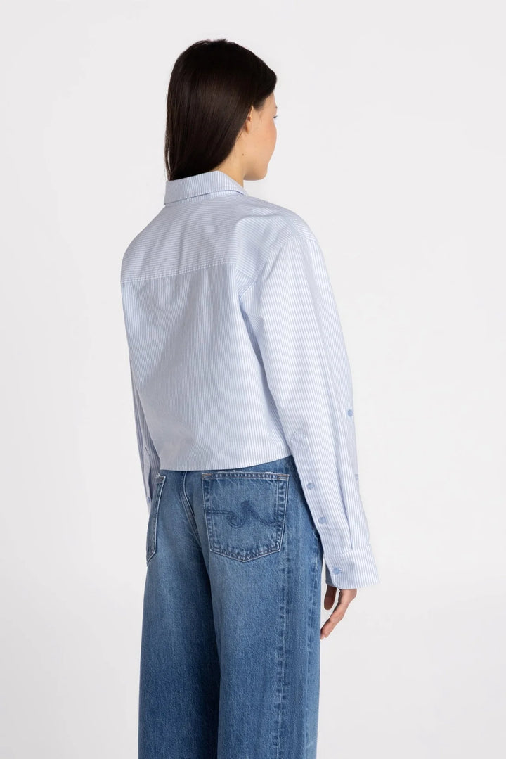 THE MODERN CROPPED SHIRT (ICY STRIPES) - PURE & SIMPLE