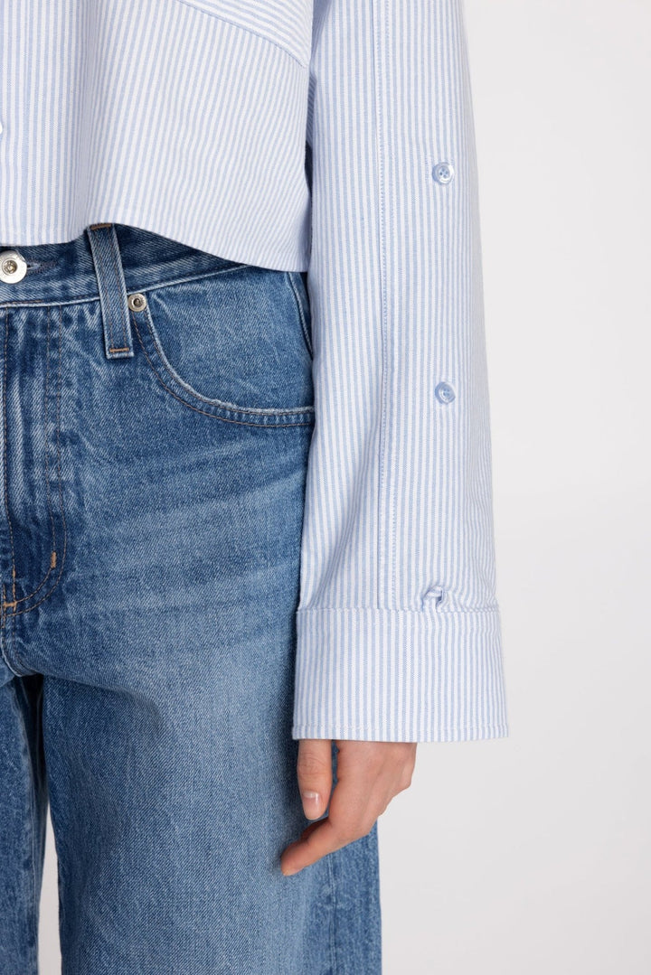 THE MODERN CROPPED SHIRT (ICY STRIPES) - PURE & SIMPLE