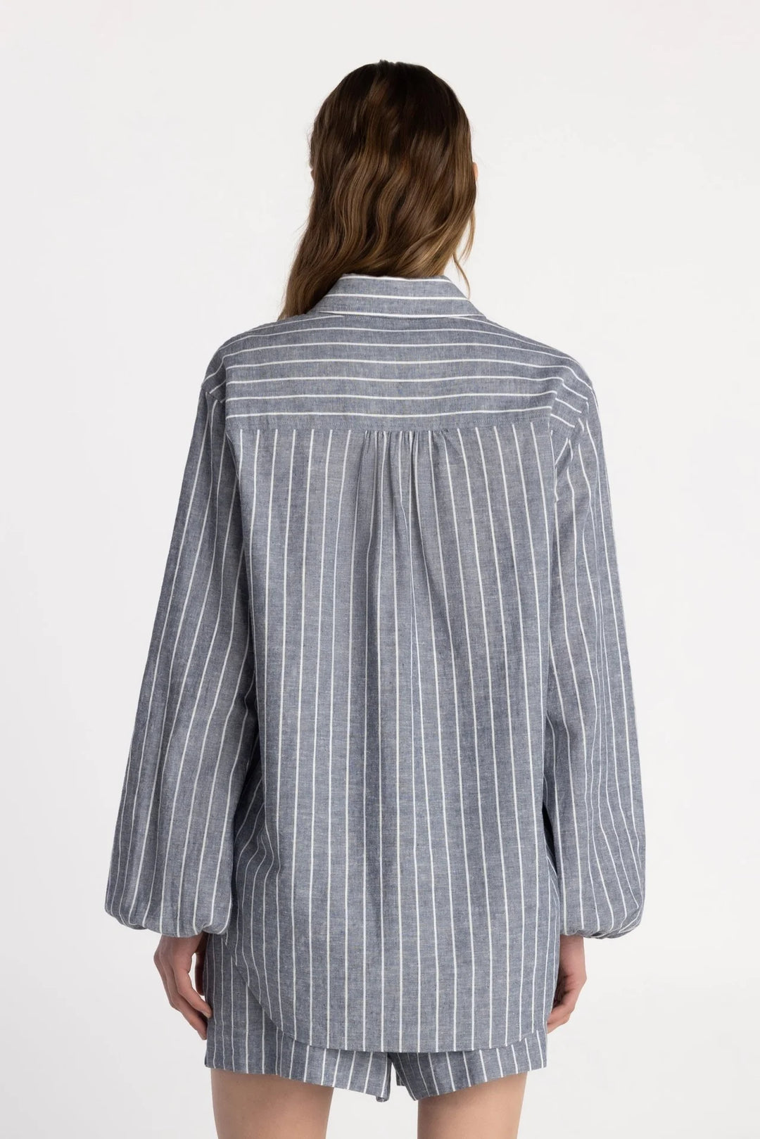 THE WEEKENDER SHIRT (NAVY SAND STRIPE) - PURE & SIMPLE