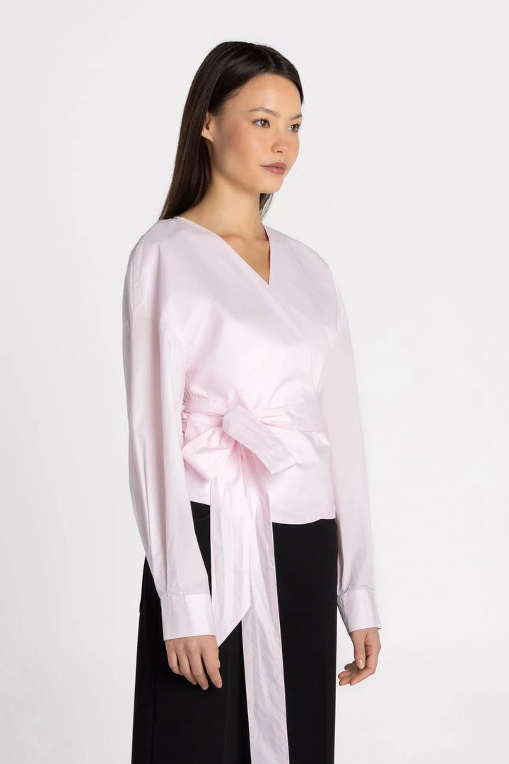 THE PENELOPE WRAP SHIRT (BLUSH) - PURE & SIMPLE