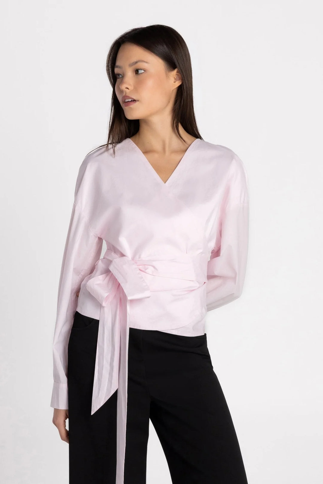 THE PENELOPE WRAP SHIRT (BLUSH) - PURE & SIMPLE