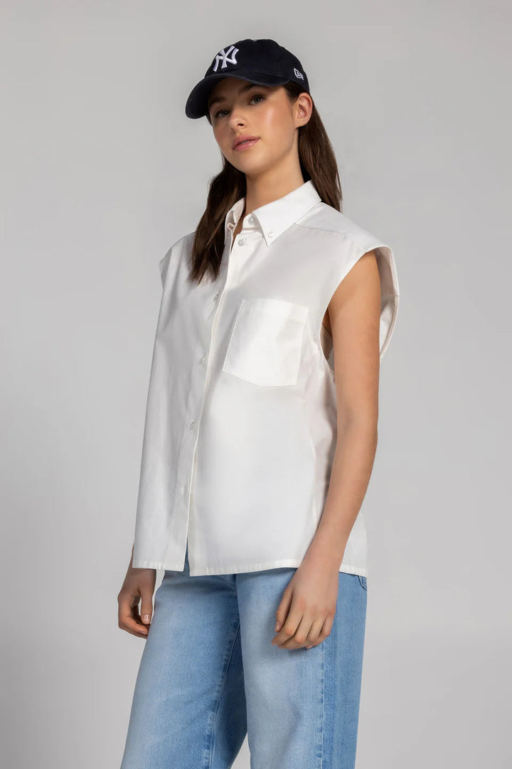 SIMPLY SLEEVELESS SHIRT (TIMELESS PEARL) - PURE & SIMPLE