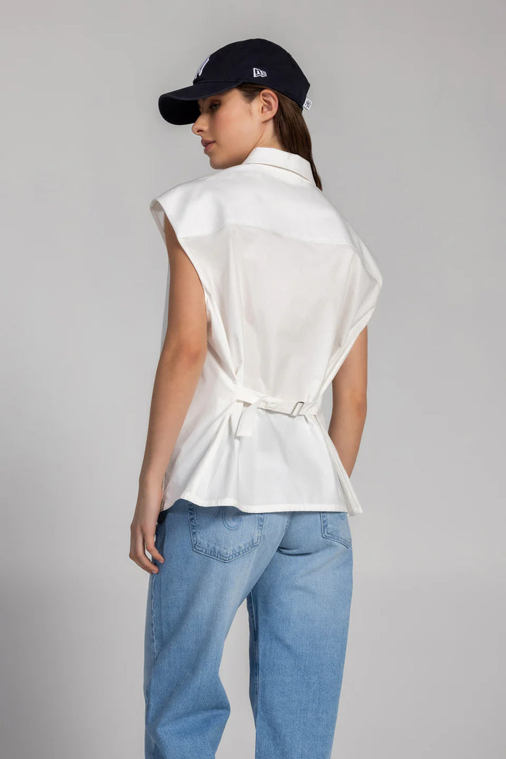 SIMPLY SLEEVELESS SHIRT (TIMELESS PEARL) - PURE & SIMPLE