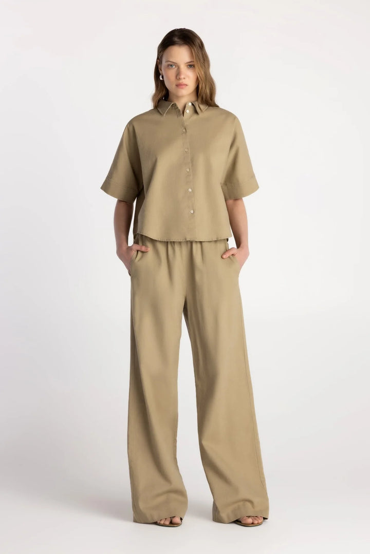 THE BIRGIT SHIRT (MUTED TAUPE) - PURE & SIMPLE