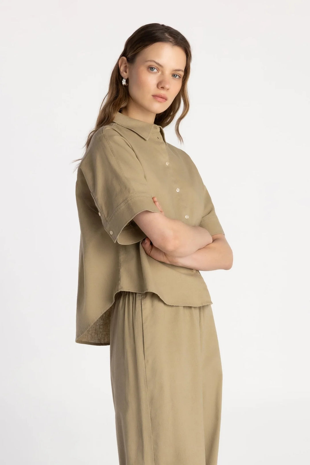 THE BIRGIT SHIRT (MUTED TAUPE) - PURE & SIMPLE