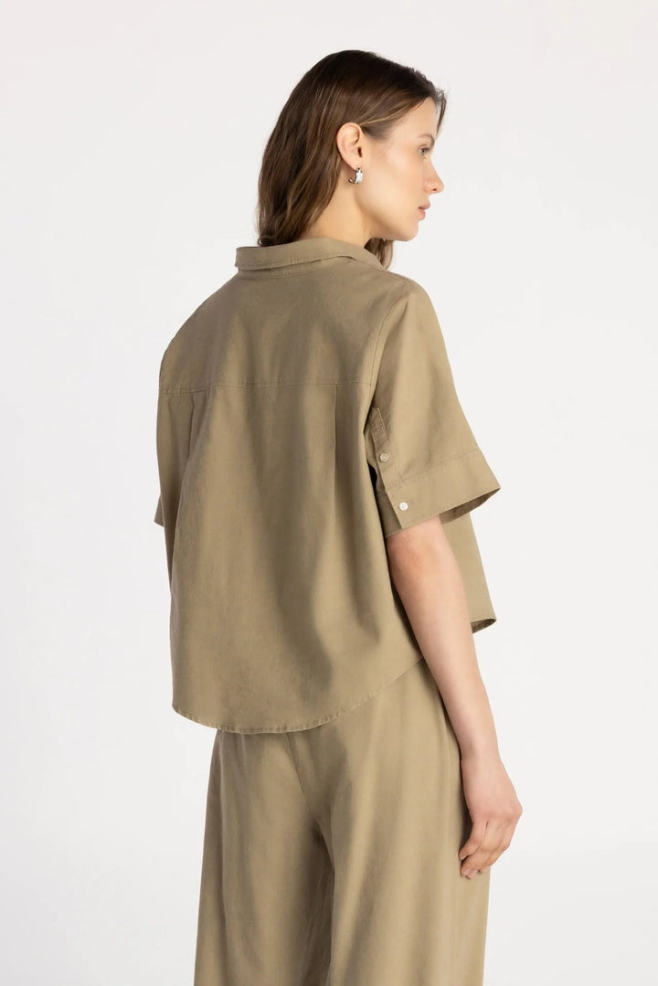 THE BIRGIT SHIRT (MUTED TAUPE) - PURE & SIMPLE
