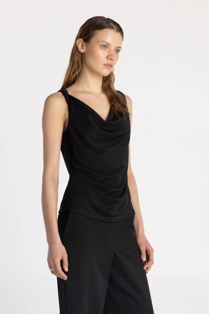 THE SALO DRAPE TOP (SHADOW) - PURE & SIMPLE