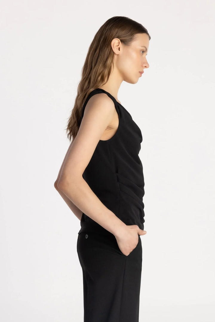 THE SALO DRAPE TOP (SHADOW) - PURE & SIMPLE