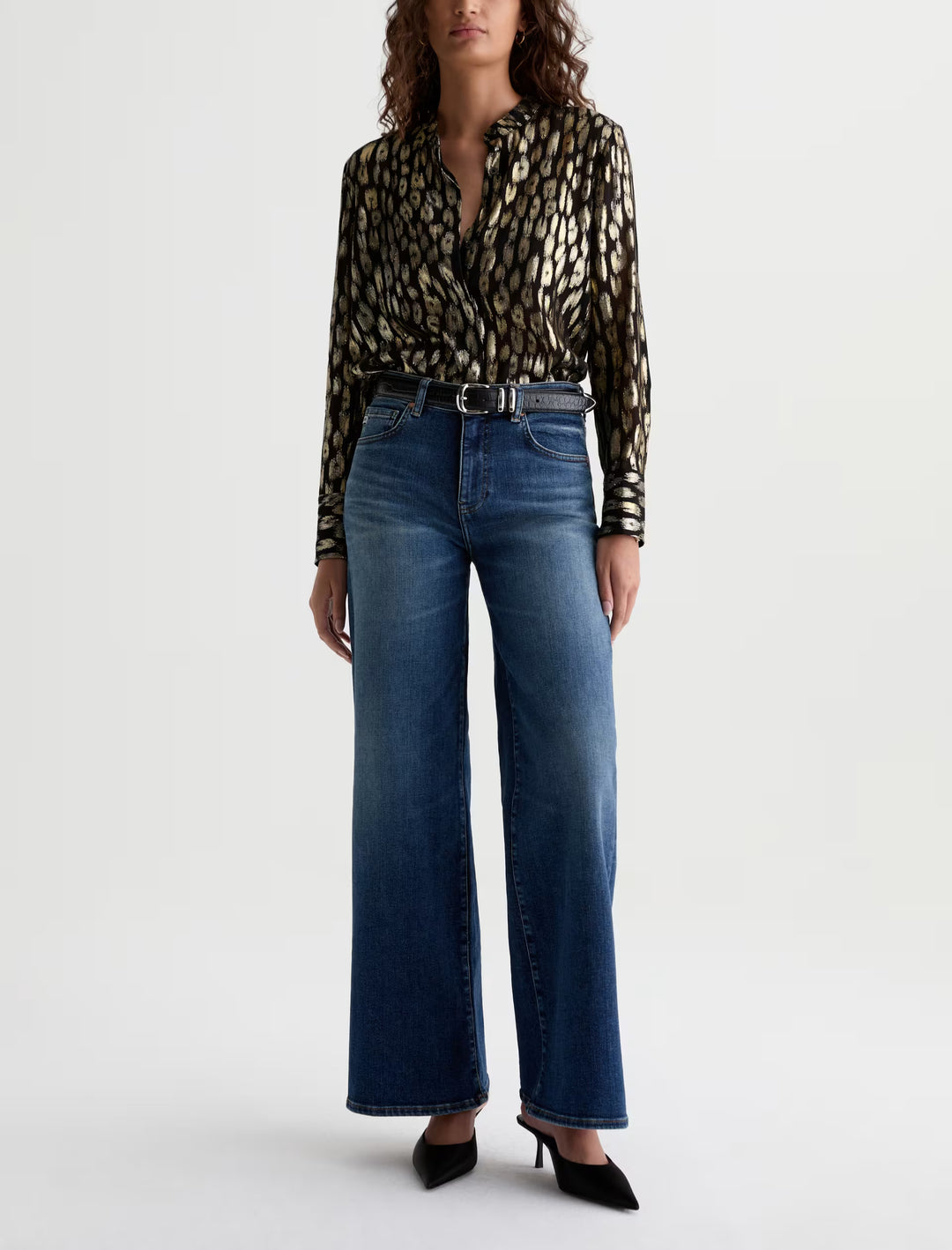 SAIGE WIDE LEG (14 YEARS BLUEGRASS) - A.G. DENIM