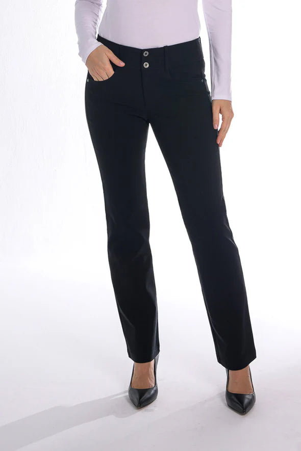 STRAIGHT LEG PANT (BLACK) - BRENDA BEDDOME
