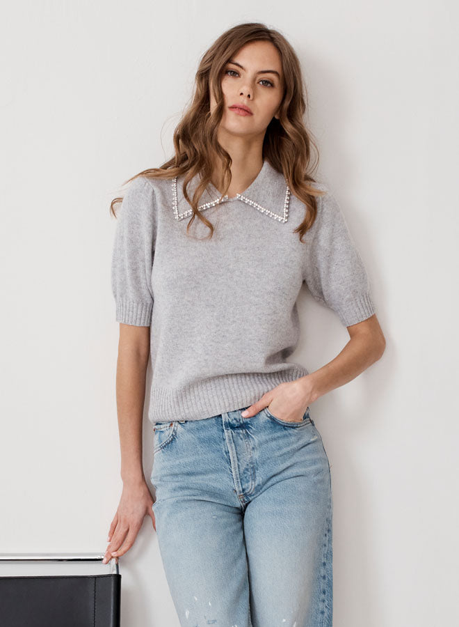 PETER PAN COLLAR W/ RHINESTONES (CINDERBLOCK) - AUTUMN CASHMERE