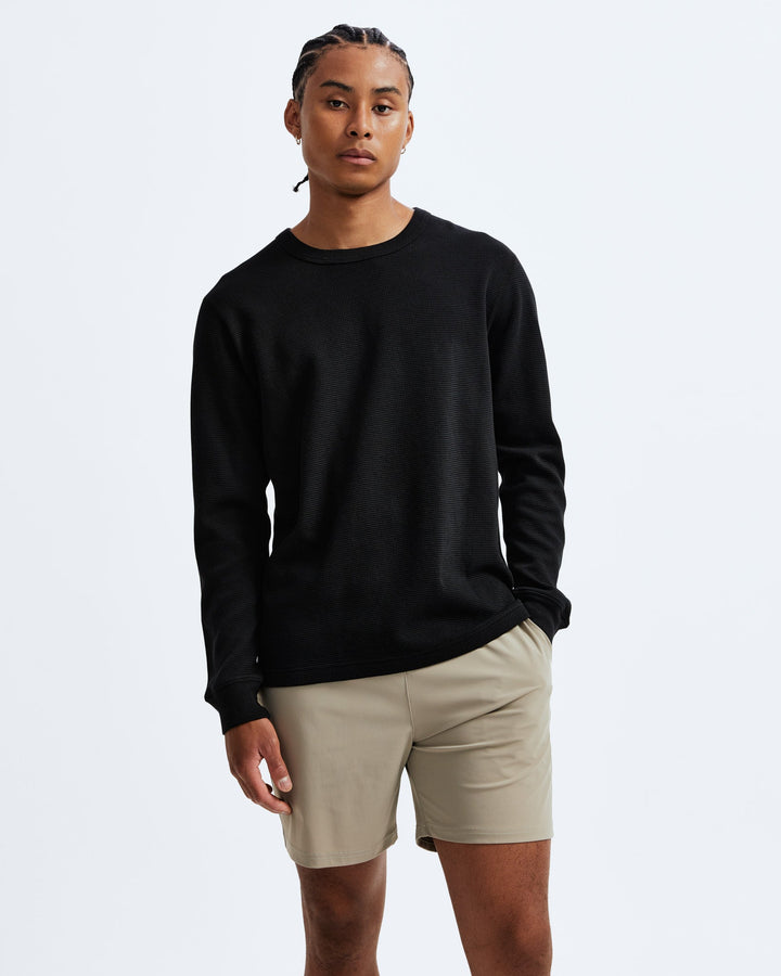 LIGHTWEIGHT WAFFLE PULLOVER (BLACK) - REIGNING CHAMP