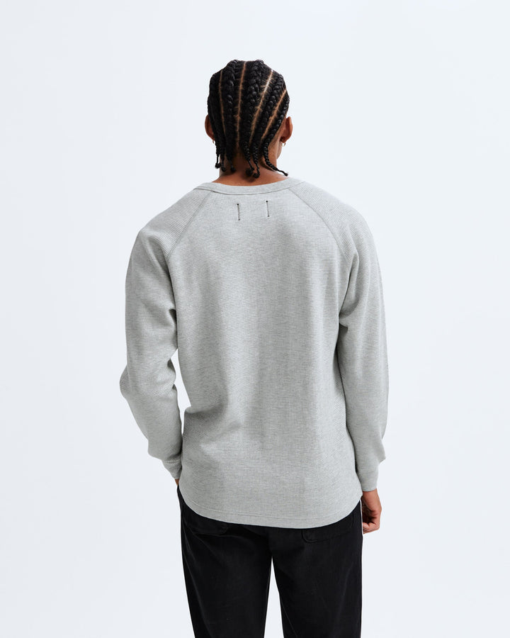 LIGHTWEIGHT WAFFLE PULLOVER (GREY) - REIGNING CHAMP