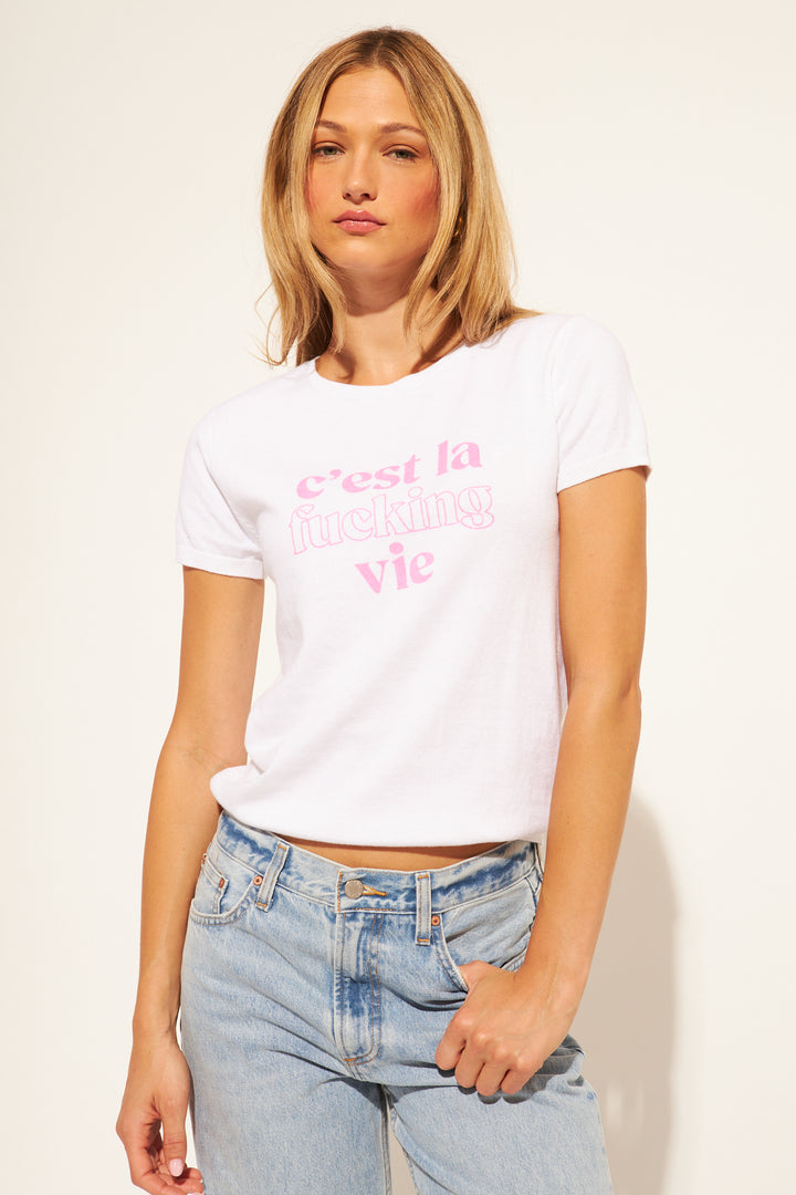 REESE C'EST LA VIE T-SHIRT (PEARL BLUSH) - JOHN+JENN