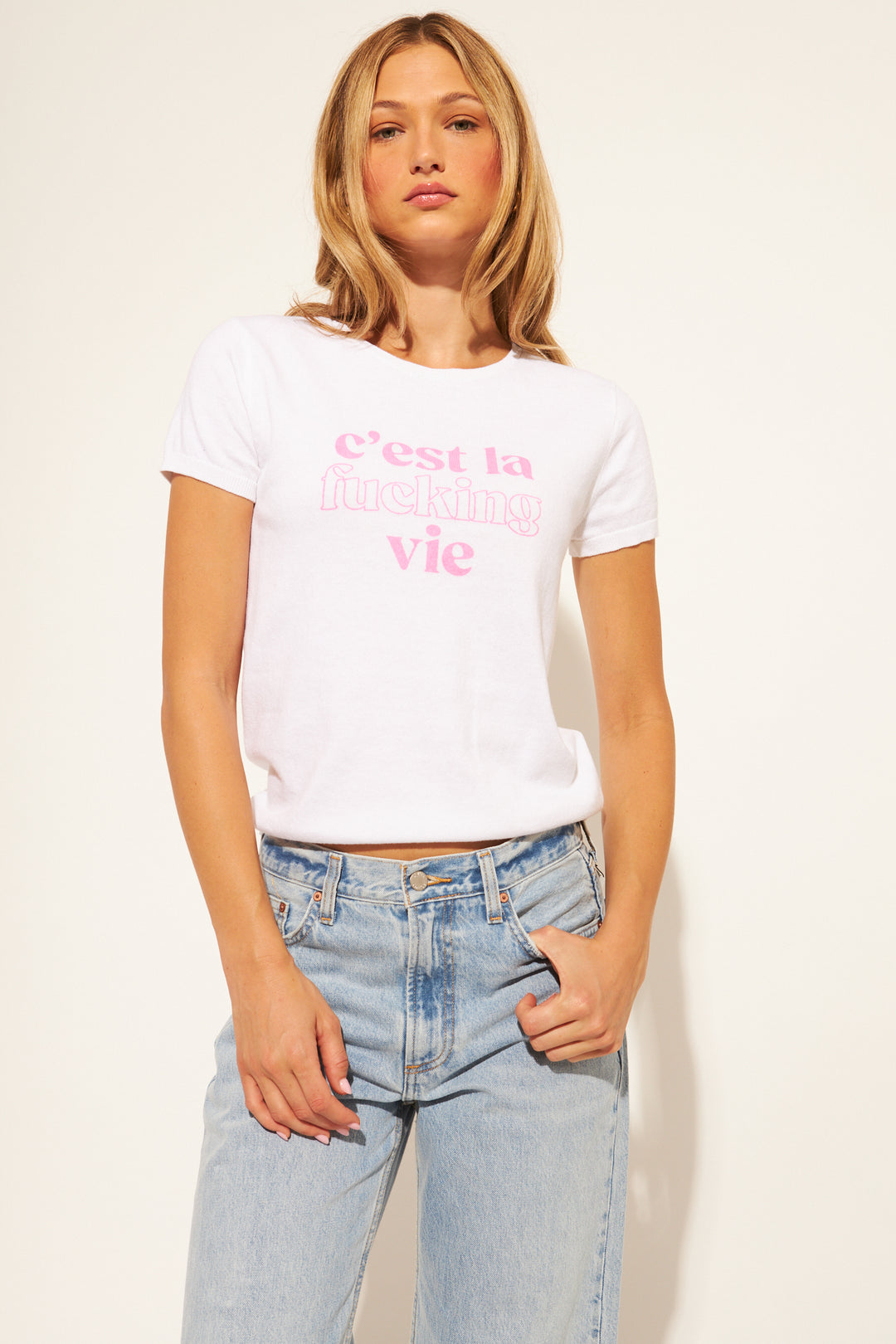 REESE C'EST LA VIE T-SHIRT (PEARL BLUSH) - JOHN+JENN