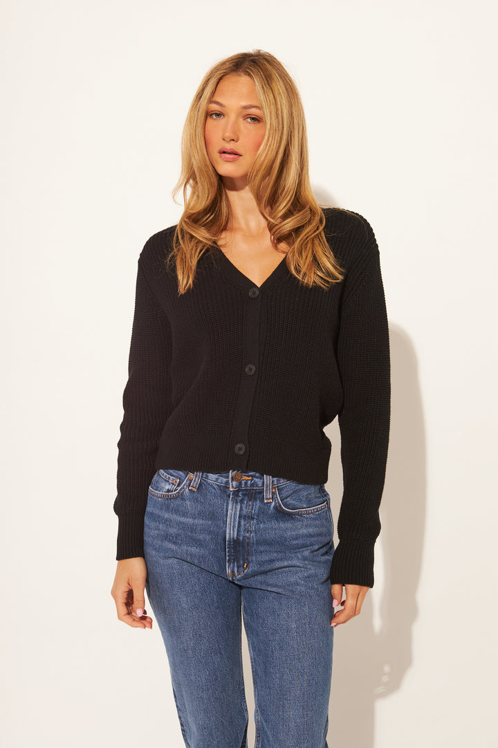 RIVER CARDIGAN (CAVIAR) - JOHN+JENN