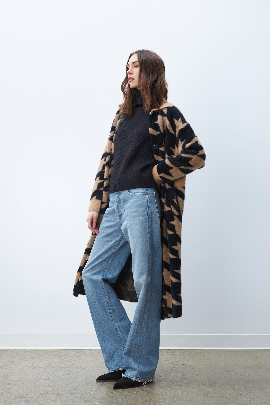 RORY PRINTED SWEATER COAT - LINE