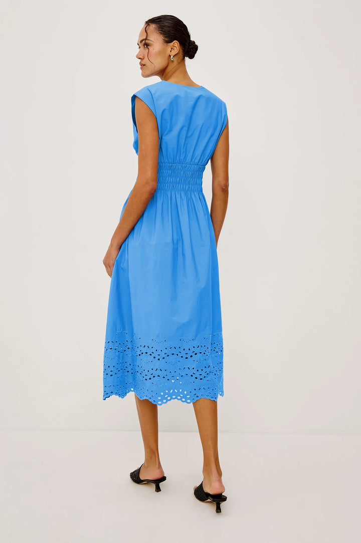 ROXANNE EYELET DRESS (HARBOR BLUE) - RAILS