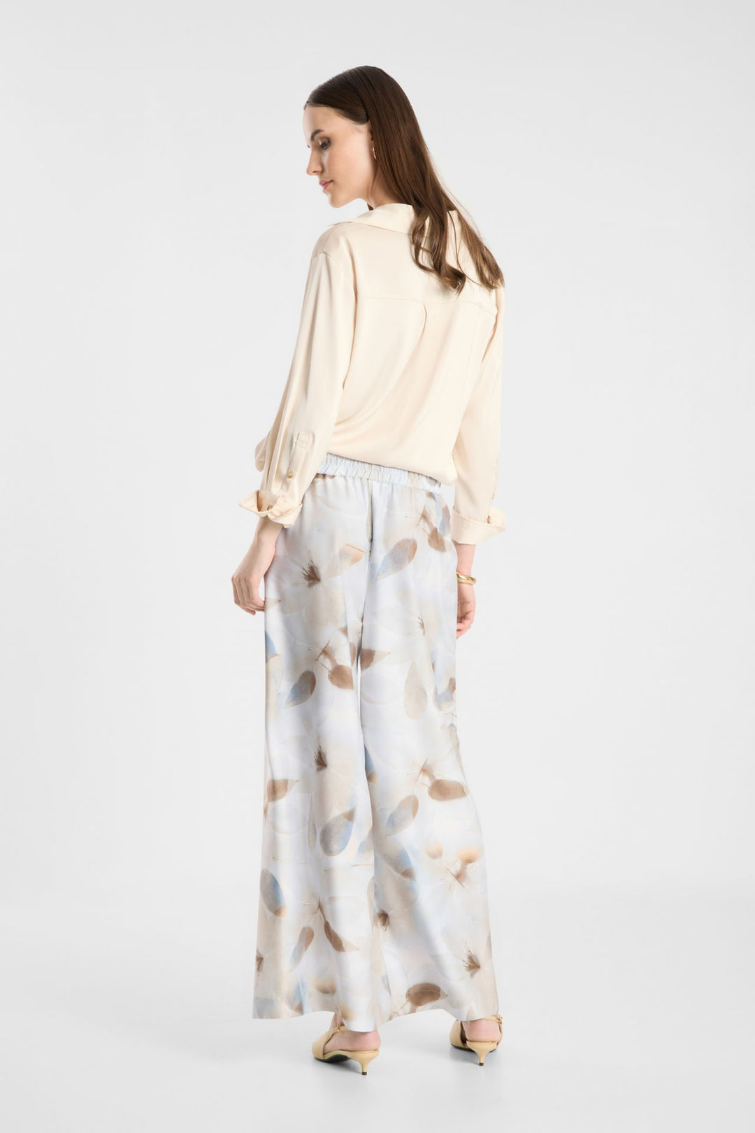 HELENA WIDE LEG (GREY PATTERNED) - RAFFAELLO ROSSI