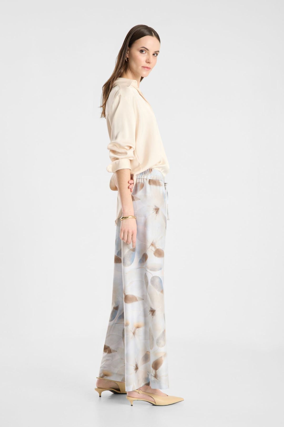 HELENA WIDE LEG (GREY PATTERNED) - RAFFAELLO ROSSI