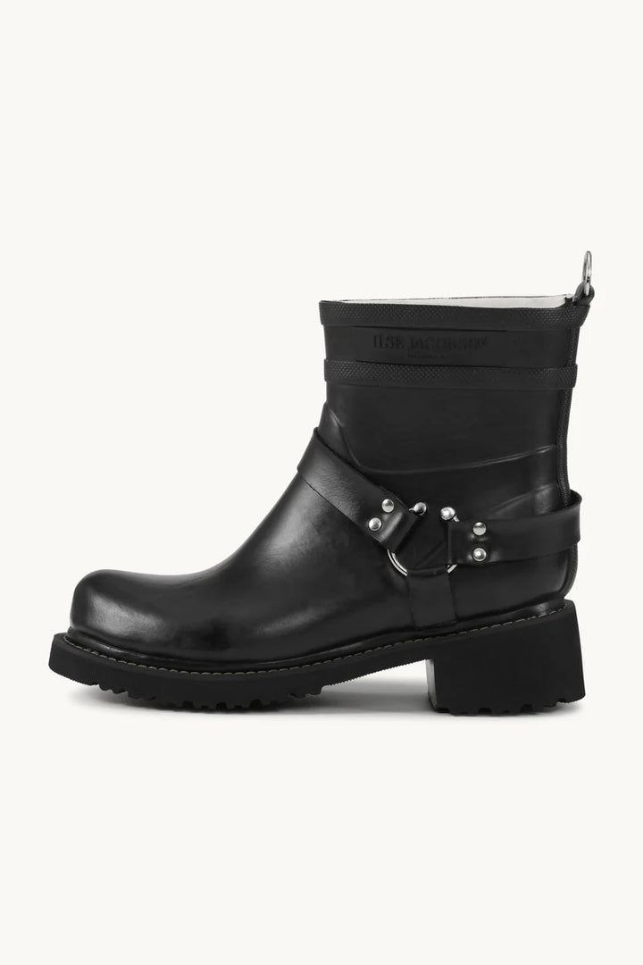 SHORT BIKER RUBBER BOOTS (BLACK) - ILSE JACOBSEN